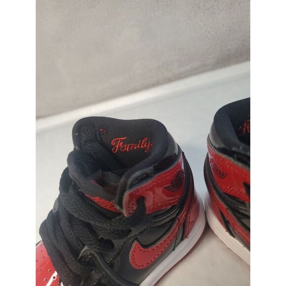 Air Jordan 1 Retro High OG TD 'Patent Bred' Infant Size 4c Uk 3.5 ( 12 Month) - Picture 7 of 16